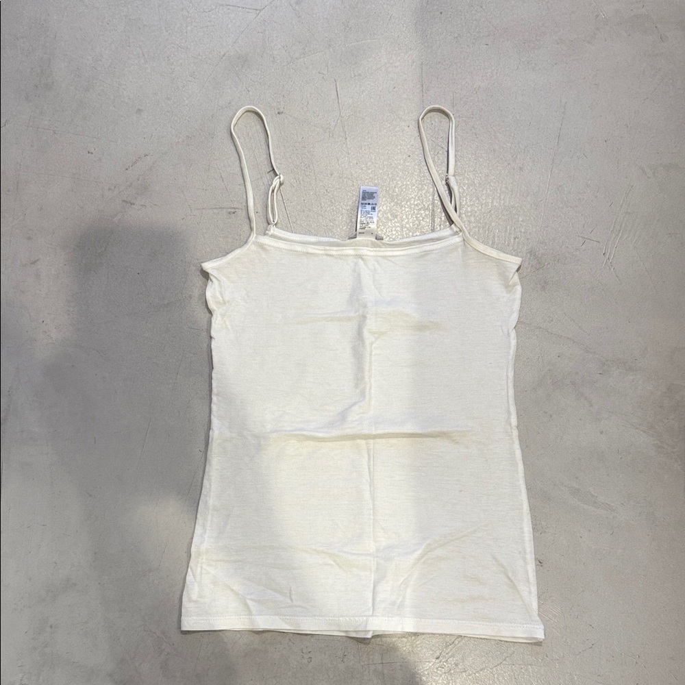 Hanro White Slim Spaghetti Strap Tank Top XS